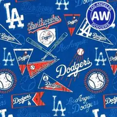 ドジャース　ロゴ生地【AW】 MLB公式布地　アメリカ直輸入　カット生地