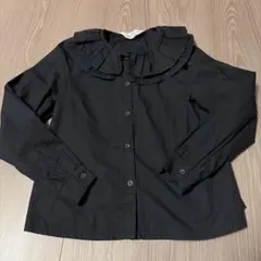 (H&M)フリルカラー 長袖ブラウス(122-128)