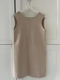 ZARA スエード風ワンピース ミニ ベージュ オープンバック ノースリーブ
