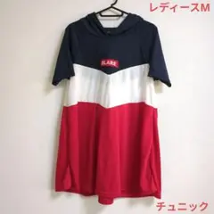 新品未使用 レディース フード付きチュニック M ゆったり 大きめ 体型カバー