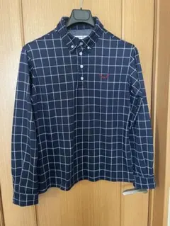 Comon Golf ネイビー チェック柄 ポロシャツ