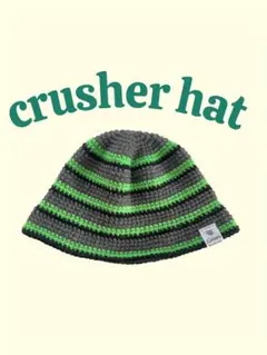 クラッシャーハット　ユニセックス　バケットハット　ハンドメイド　サマーハット