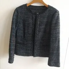 ツイード ノーカラージャケット