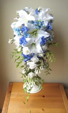 カサブランカのキャスケードブーケ 新品 アーティフィシャルフラワー 造花