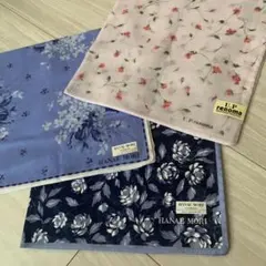 HANAÉ MORI 花柄ハンカチ 2枚日本製+ U.P renoma 1枚