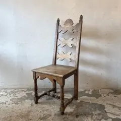美品 スペイン アンダルシア家具 フラメンコ椅子 グリーン 手描き