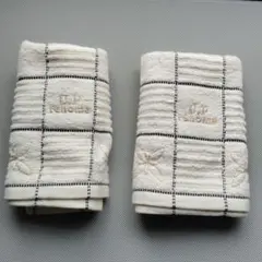 renoma タオルセット 白チェック　フェイスタオル　ウォッシュタオル