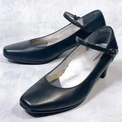 ☆美品☆【アシックス　ペダラ】コンフォートパンプス (22.5) ストラップ　黒