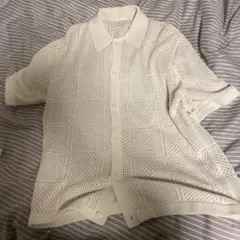 gu ホワイト メッシュ 半袖シャツ