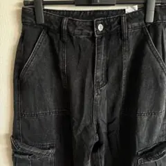 美品✨【M】シーイン ブラック カーゴパンツ ワークパンツ ハイウエスト 古着