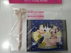 ディズニー　カチューシャマスコット付きボールペン　＋　メモ帳　　セット売り