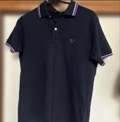 FRED PERRY ブラックポロシャツ 表示Lサイズ 着用S-Mのサムネイル