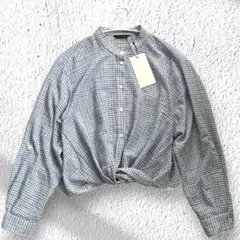 ZARA クロップド丈 チェック柄 シャツ L