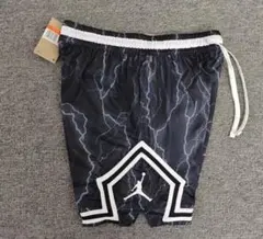 新品未使用 メンズ バスパン ハーフパンツ 雷柄 ジョーダン風 ストリート-S