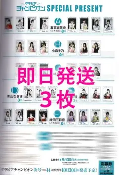 グラビアチャンピオン VOL.13 応募券3枚★直筆サイン入チェキ 五百城茉央