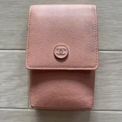 CHANEL シガレットケース　キャビアスキン　ピンク　ココマークのサムネイル