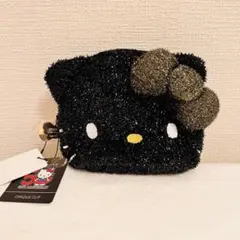 新品未使用　オペークドットクリップ　ハローキティ　フェイスポーチ　ブラック
