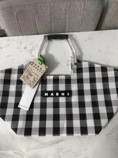 未使用 マルニマーケット フラワーカフェ メッシュバッグ アルミ