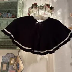 ケープ　つけ襟　バイカラー　シンプル　黒　白　ブラック　ニット　セレモニー