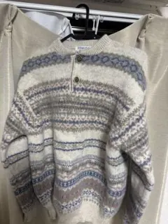 AUTHENTIC STUFF ハーフボタンセーター S