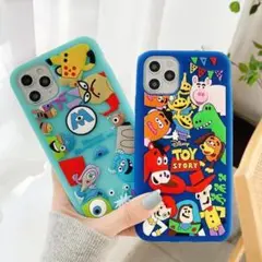 iPhone14　立体感3D　耐衝撃　ソフトケース　妖怪大学　水色　青色