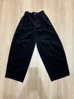 90s ヴィンテージ古着 2タック 太畝 コーデュロイパンツ 黒ブラック