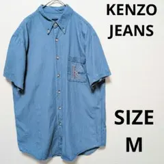 90s KENZO JEANS ボタンダウン 半袖シャツ 刺繍ロゴ ヴィンテージのサムネイル