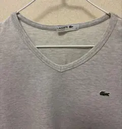 ラコステ　Vネック Tシャツ グレー Lサイズ
