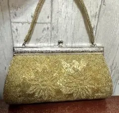 ビーズ刺繍 ゴールド クラッチバッグ 着物 和装小物 - メルカリ
