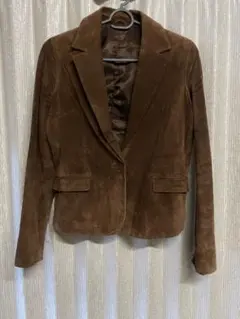 豚革100% ブラウン スエード ジャケット