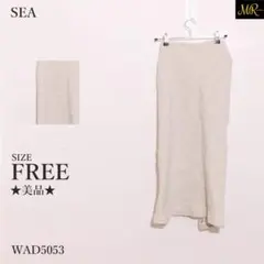 SEA スカート ミディ丈 タイト ニット 後ろジップ スリット サイドポケットのサムネイル