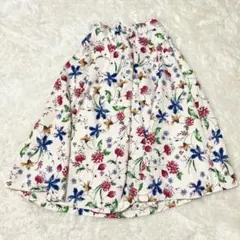 花柄フレアスカート ウエストゴムのサムネイル