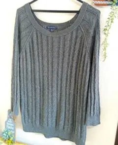 アメリカンイーグル透かし編み７分袖セーターゆったり