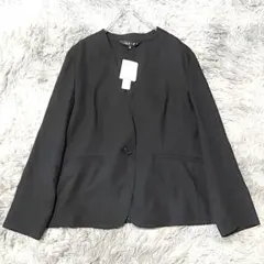 新品 INDIVI 洗える UVケア 接触冷感 ノーカラージャケット 15号