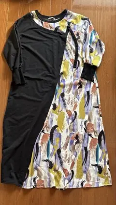 美品！オズモーシス　プリント切替ワンピース