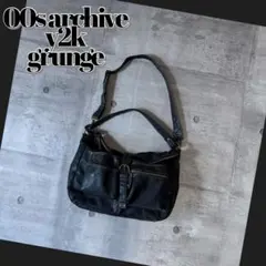 00s 2way leather one shoulder bag y2k