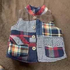 Party Pick ベビーベスト 90サイズ チェック柄