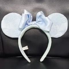 カチューシャ 水色 レース風