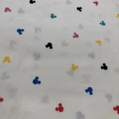 ミッキーアイコン柄シーチング生地