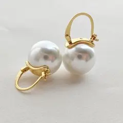 大粒13mmパール・フープピアス