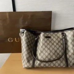 美品！GUCCI グッチ トートバッグ PVC レザー　ブラウン