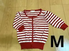 レディース　Ｍ　ボーダー　カーディガン　七分丈