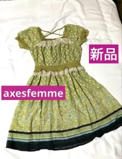 【axesfemme】レア♡新品　ドットフラワーお花刺繍レースワンピース