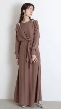 snidel ニットレイヤードワンピース