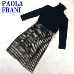 PAOLA FRANI 七分袖ワンピース 黒 ポリエステル 36 C2384のサムネイル