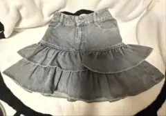 【美品】デニムフリルミニスカート　Sサイズ