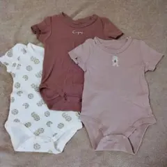 半袖ロンパース　茶系　70　くま　セット