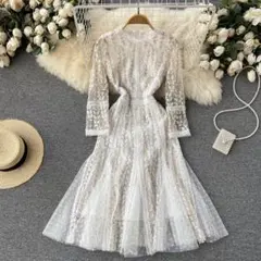 最終値下げ　wildlily 結婚式　披露宴　透けチュール ドレス　ワンピース