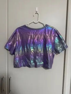 SHEIN メタリック トップス パープル L