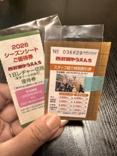 西武園ゆうえんち割引き券 優待券セットのサムネイル